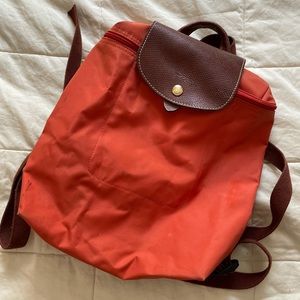 Longchamp mini backpack in burnt orange
